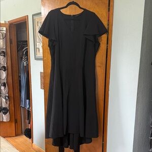 Lane Bryant Black High-Low Flutter Sleeve Dress